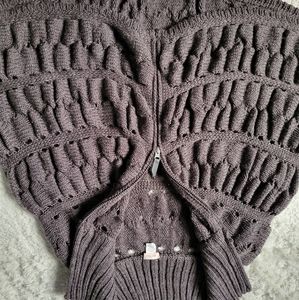 Gray Poncho with a front zipper